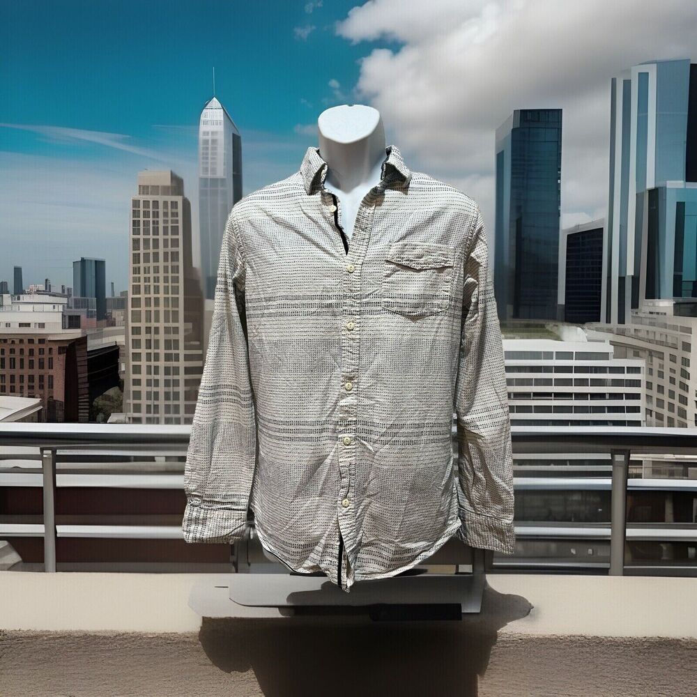 Native Code Mens Shirt Medium white button down the impeccable fit EUC